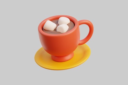 Preview: 3D Mug Of Hot Chocolate With Marshmallows
