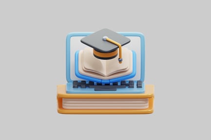 Preview: 3d Online Education And Graduation Concept