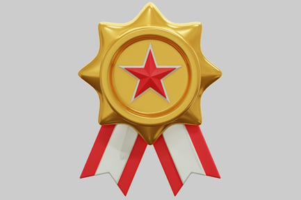 Preview: 3D Gold Star Award Medal