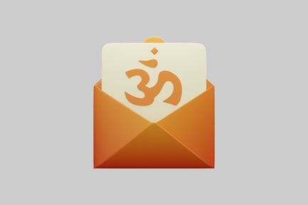 Preview: 3D Om Symbol Greeting Card In Envelope