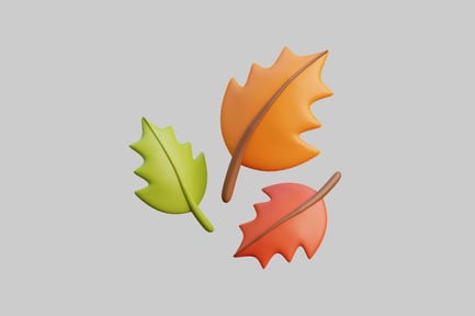 Preview: Set Of Stylized 3D Autumn Leaves