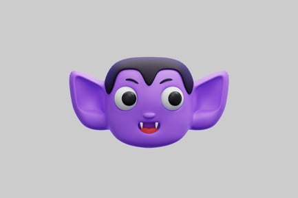 Preview: 3D Cute Purple Vampire Head For Halloween