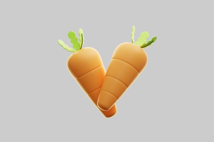 Aperçu: Carottes stylisées en 3D
