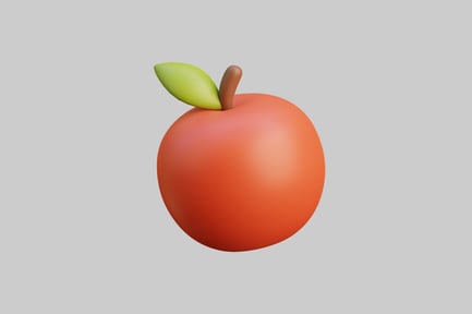 Preview: Stylized 3D Red Apple Fruit
