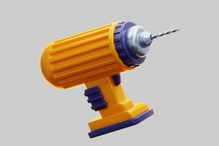 Preview: Stylized 3D Yellow Electric Power Drill