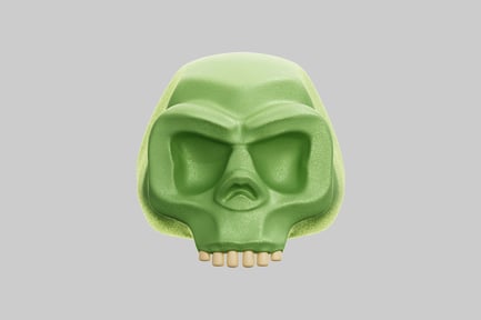 Preview: 3D Green Angry Skull Character