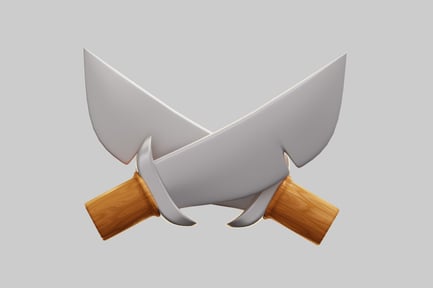 Preview: 3D Crossed Pirate Cutlasses
