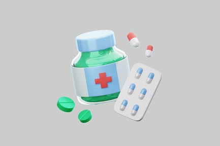 Preview: 3D Medical Bottle And Capsule