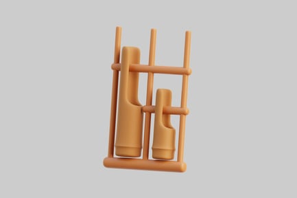 Aperçu: Bambou Angklung indonésien traditionnel 3D