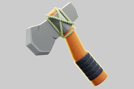 Preview: 3D Stylized Fantasy Stone Axe