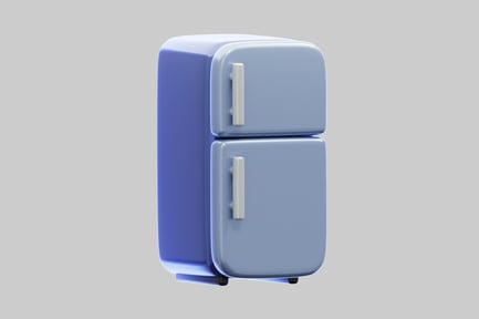 Preview: 3D Blue Retro Refrigerator