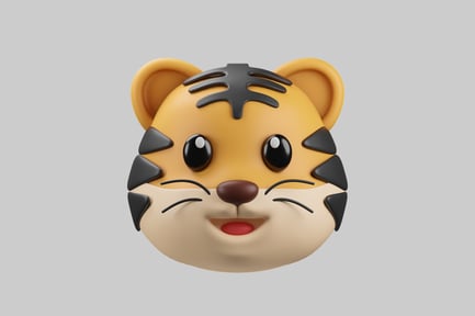 Preview: Cute 3D Tiger Head