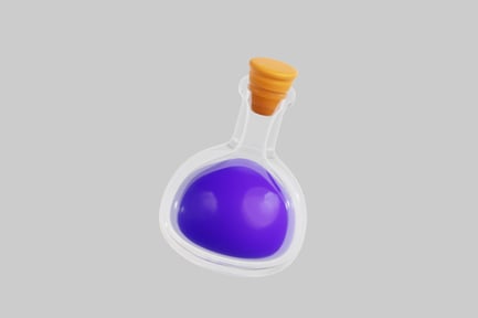 Preview: 3D Purple Magic Potion Bottle