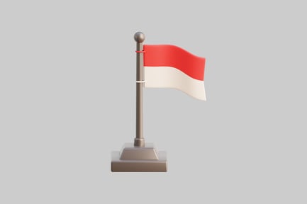 Aperçu: Modèle de drapeau indonésien 3D