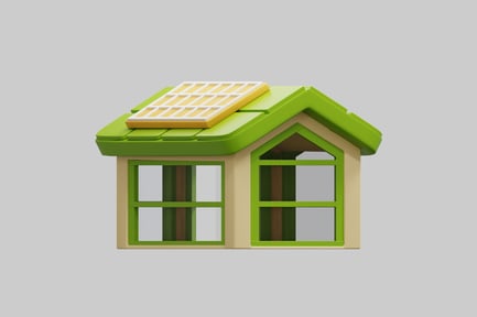Preview: 3D Green House With Solar Panel