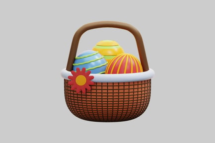 Preview: 3D Colorful Easter Egg Basket