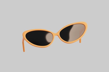 Preview: 3D Stylish Orange Cat Eye Sunglasses
