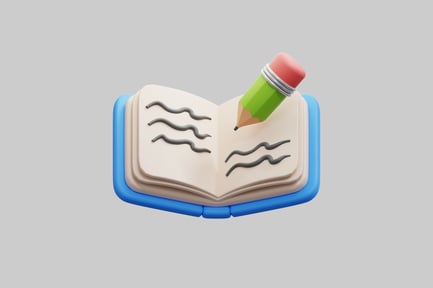 Preview: 3D Stylized Notebook And Pencil