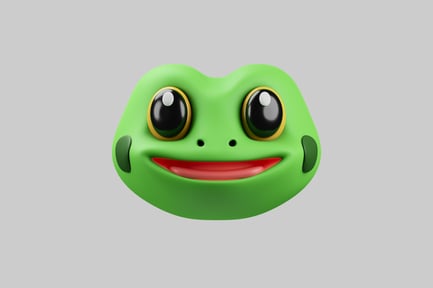 Preview: 3D Cute Green Frog Head Character