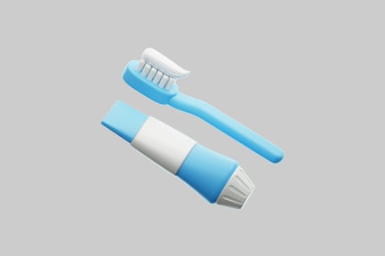 Preview: 3D Blue Toothbrush And Toothpaste Tube