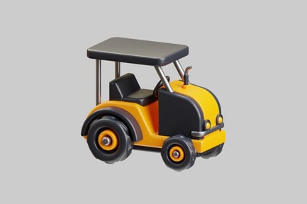 Preview: 3D Yellow Farm Tractor
