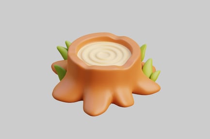 Preview: 3D Stylized Wooden Tree Stump