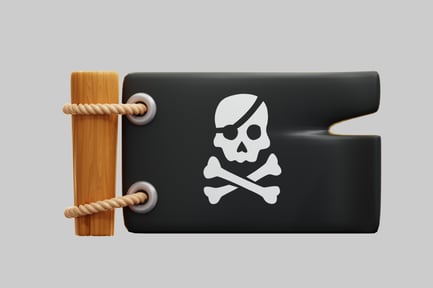 Preview: 3D Pirate Flag With Skull