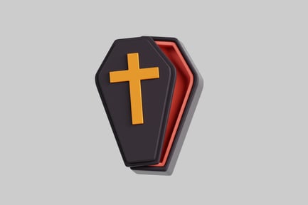 Preview: 3D Halloween Coffin With Cross