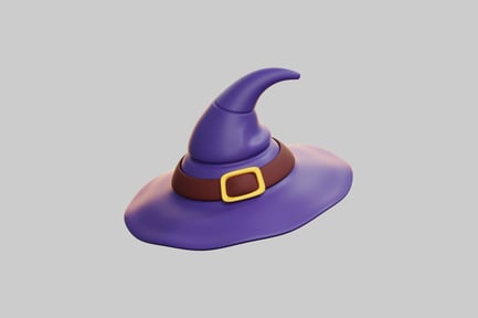 Preview: 3D Purple Witch Hat