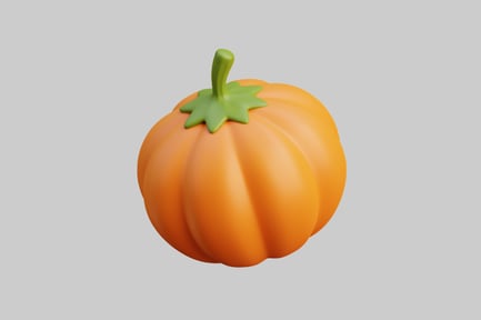 Preview: Stylized Orange Autumn Pumpkin 3D Model