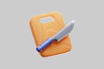 Preview: 3D Kitchen Cutting Board And Knife
