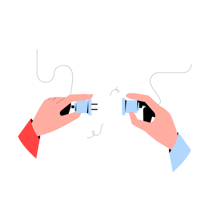 Problem Solving Team Connecting Plugs Animation