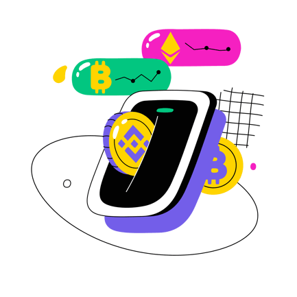 Cryptocurrency App Interface Illustration