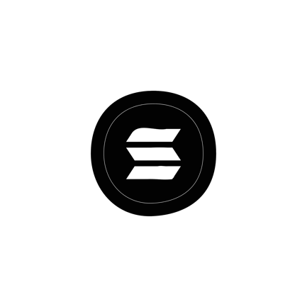 Solana Coin Icon Illustration in Line Art Style