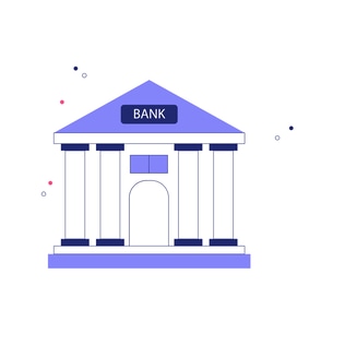 Crediting Bank Duotone Illustration