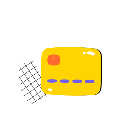 Cartoon Style Financial Card Illustration