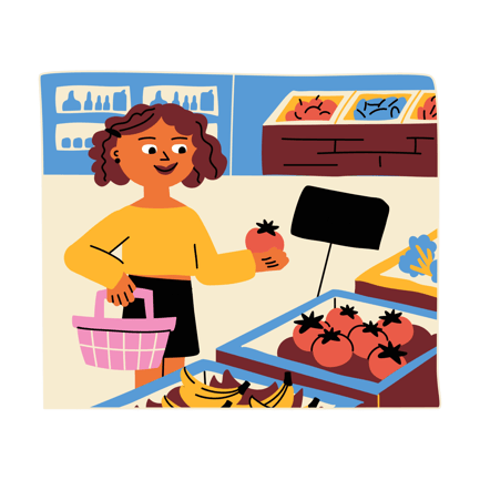 Young Woman Shopping for Fresh Organic Produce