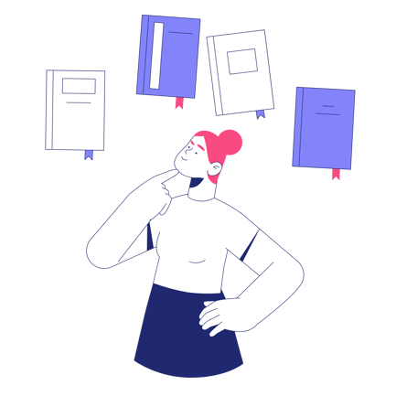 Woman Choosing a Book Illustration