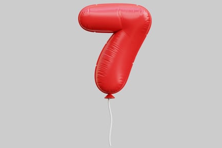 Visualização: Balão inflável vermelho número 7