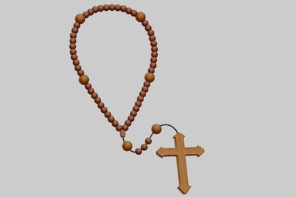 Preview: Wooden Rosary Beads With Cross