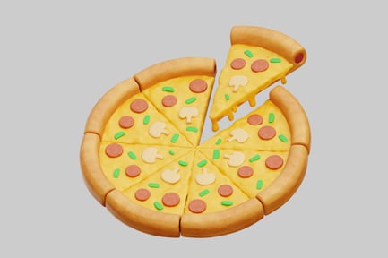 Aperçu: Pizza avec tranche flottante