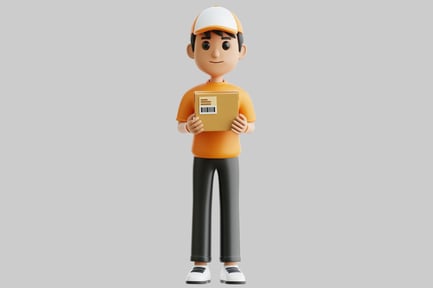 Preview: Delivery Man Holding Parcel