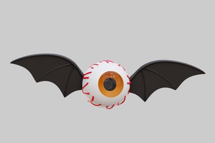 Preview: Spooky Flying Eyeball With Bat Wings