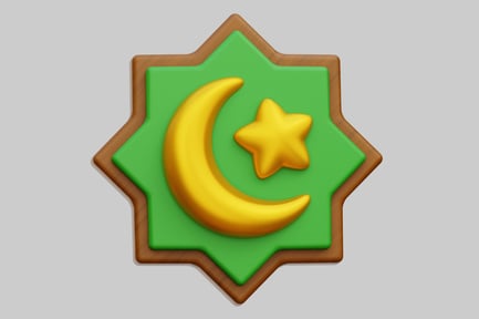 Preview: Islamic Decoration With Crescent Moon And Star