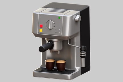 Preview: Metallic Coffee Machine With Two Espresso Shots