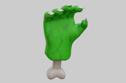 Preview: Green Zombie Hand With Bone For Halloween