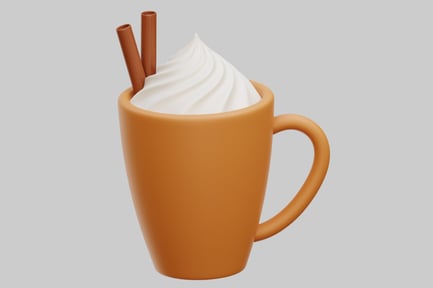 Preview: 3D Pumpkin Spice Latte With Whipped Cream