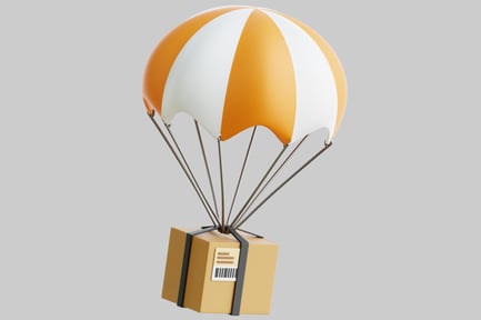 Preview: Air Delivery Cardboard Package With Parachute
