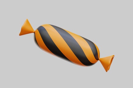 Preview: Halloween Striped Candy 3D Object