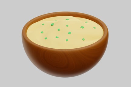 Preview: Mashed Potatoes In Wooden Bowl